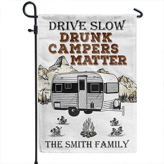 Drunk Campers Matter Personalized Flag - Gift for Campers - Thegiftio UK