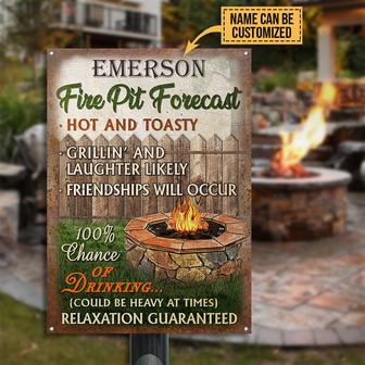 Camping Fire Pit Forecast Custom Metal Sign - Campers Gift - Thegiftio UK