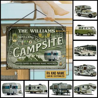 Welcome To Campsite Custom Metal Sign - Gift for Campers - Thegiftio UK