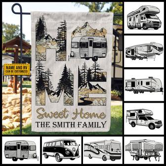 Camping Home Sweet Home Personalized Flag - Gift for RVers - Thegiftio UK
