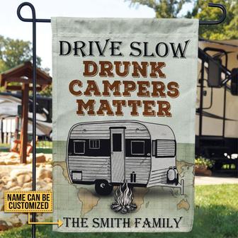 Drive Slow Personalized Garden Flag - Camping Gift - Thegiftio UK