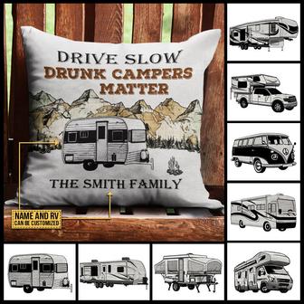 Personalized Camping Map Drunk Matter Custom Pillow - Gift - Thegiftio UK