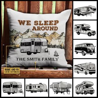 We Sleep Around Personalized Pillow - Gift for Campers - Thegiftio UK