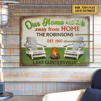 Camping Our Home Away Custom Metal Sign - Gift for Campers - Thegiftio UK