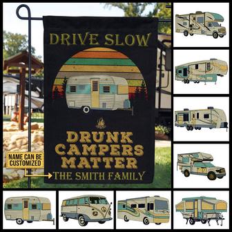 Sun Drunk Camper Personalized Garden Flag - Camping Gift - Thegiftio UK