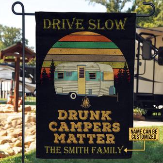 Sun Drunk Camper Personalized Flag - Gift for Campers - Thegiftio UK