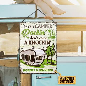 Rockin Come Knockin Personalized Metal Sign - Camping Gift - Thegiftio UK
