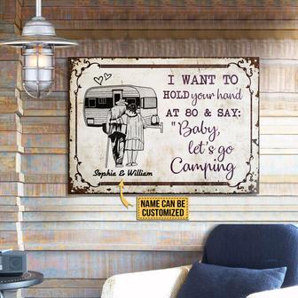 Hold Your Hand Personalized Metal Sign - Gift for Campers - Thegiftio UK