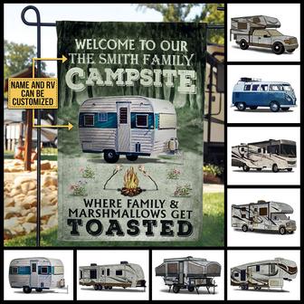 Camping Where Friends & Marshmallows Custom Flag - Thegiftio UK