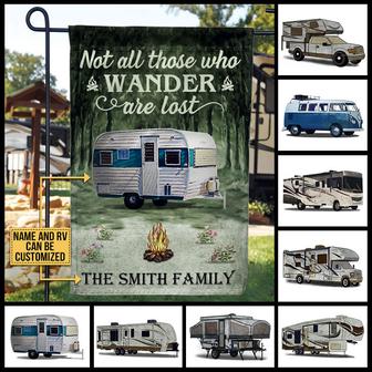 Camping Who Wander Are Lost Custom Flag - Gift for Campers - Thegiftio UK