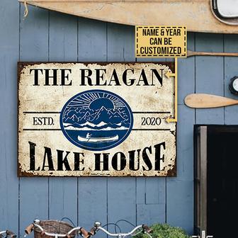 Canoeing Lake House Personalized Metal Sign - Gift for Home - Thegiftio UK