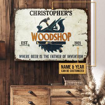 Carpenter Father Of Invention Custom Metal Sign - For Dad - Thegiftio UK