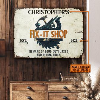 Personalized Carpenter Fix-It Shop Custom Metal Sign - Gift - Thegiftio UK