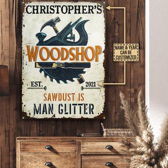 Personalized Carpenter Man Glitter Metal Sign - Gift for Him - Thegiftio UK