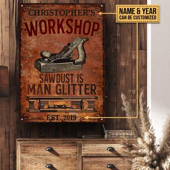 Personalized Carpentry Man Glitter Custom Metal Sign - Gift - Thegiftio UK