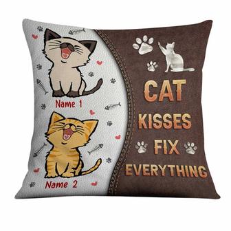 Personalized Cat Kisses Fix Everything Pillow - Thegiftio UK