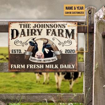 Cattle Dairy Farm Fresh Milk Custom Metal Sign - Farmer Gift - Thegiftio UK