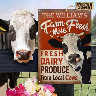 Cattle Farm Fresh Milk Personalized Metal Sign - Farm Gift - Thegiftio UK