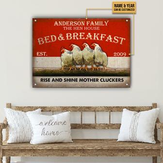 Personalized Chicken Bed And Breakfast Custom Metal Sign - Thegiftio UK
