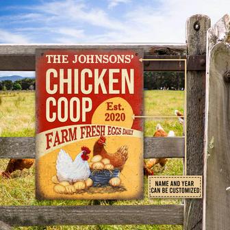 Personalized Chicken Coop Fresh Eggs Metal Sign - Farm Gift - Thegiftio UK