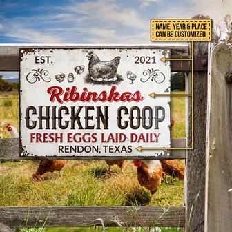 Fresh Eggs Laid Daily Personalized Metal Sign - Farm Gift - Thegiftio UK
