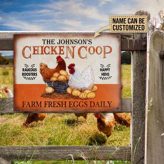 Personalized Chicken Coop Orange Metal Sign - Farmer Gift - Thegiftio UK