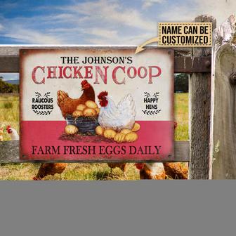Personalized Chicken Coop Pink Metal Sign - Gift for Farmers - Thegiftio UK