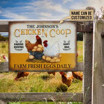 Personalized Chicken Coop Yellow Metal Sign - Farmer Gift - Thegiftio UK