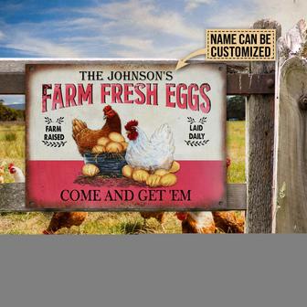 Chicken Farm Fresh Eggs Personalized Metal Sign - Farm Gift - Thegiftio UK