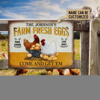 Chicken Farm Fresh Eggs Personalized Metal Sign - Farm Gift - Thegiftio UK
