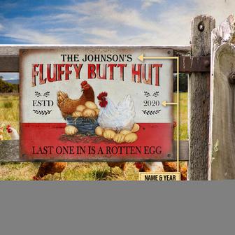 Chicken Fluffy Butt Hut Personalized Metal Sign - Home Gift - Thegiftio UK
