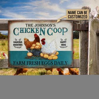 Fresh Eggs Daily Personalized Metal Sign - Gift for Farmers - Thegiftio UK