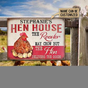 Personalized Chicken Rooster May Crow Metal Sign - Farm Gift - Thegiftio UK