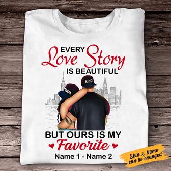 Personalized Husband Wife Couple Love Story T Shirt - Thegiftio UK