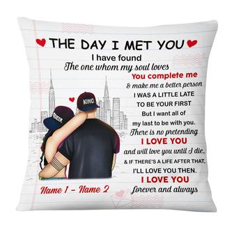 Personalized Husband And Wife Couple The Day I Met You Pillow - Thegiftio
