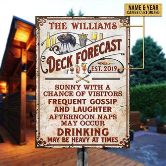 Deck Forecast Sunny With A Chance Custom Metal Sign - Gift - Thegiftio UK