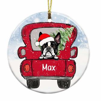 Personalized Dog Christmas Circle Ornament - Thegiftio UK