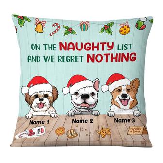 Personalized Dog Mom, Fur Mama For Life, Dog Christmas On The Naughty List Pillow - Thegiftio