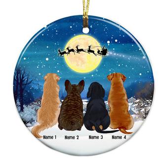 Personalized Dog Christmas Watching Santa Ornament - Thegiftio UK