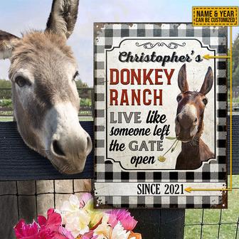 Donkey Ranch Live Like Custom Metal Sign - Farm Lovers Gift - Thegiftio UK