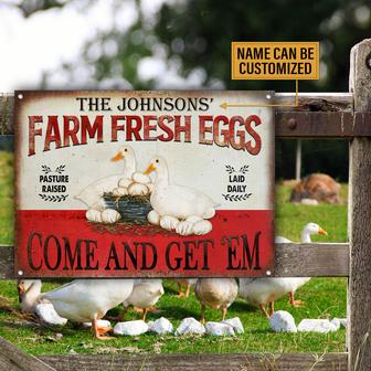 Duck Farm Fresh Eggs Personalized Metal Sign - Farm Gift - Thegiftio UK