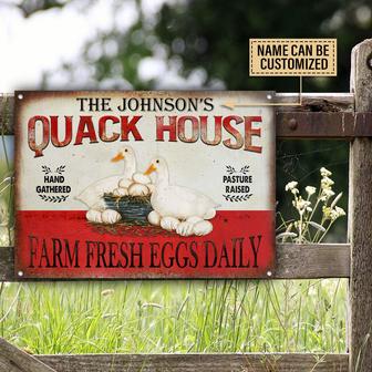 Duck Quack House Personalized Metal Sign - Gift for Friends - Thegiftio UK