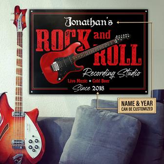 Personalized Electric Guitar Rock And Roll Metal Sign - Thegiftio UK