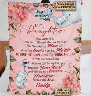 Personalized Elephant God Sent You Into My Life Customized Fleece Blanket - Thegiftio UK