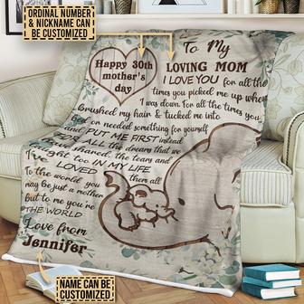 Personalized Elephant Heart Love For All Customized Fleece Blanket - Thegiftio UK
