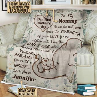 Personalized Elephant Heart No One Else Will Customized Fleece Blanket - Thegiftio UK