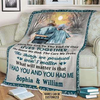 Personalized Family Old Couple When We Get Customized Fleece Blanket - Thegiftio UK