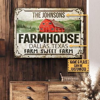 Farmhouse Sweet Farm Custom Metal Sign - Gift for Friends - Thegiftio UK