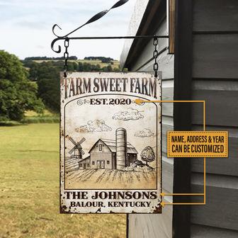 Farm Sweet Farm Personalized Metal Sign - Gift for Farmers - Thegiftio UK