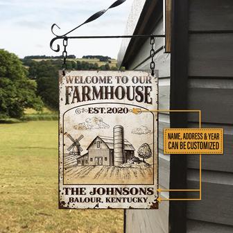Personalized Farmhouse Welcome Metal Sign - Gift for Home - Thegiftio UK